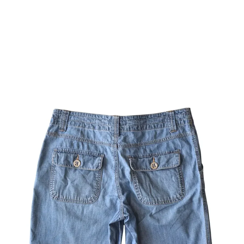 Vintage Faded Glory Y2K Denim Capri Jeans - Size 4 - Drawstring Hem - Picture 6 of 8